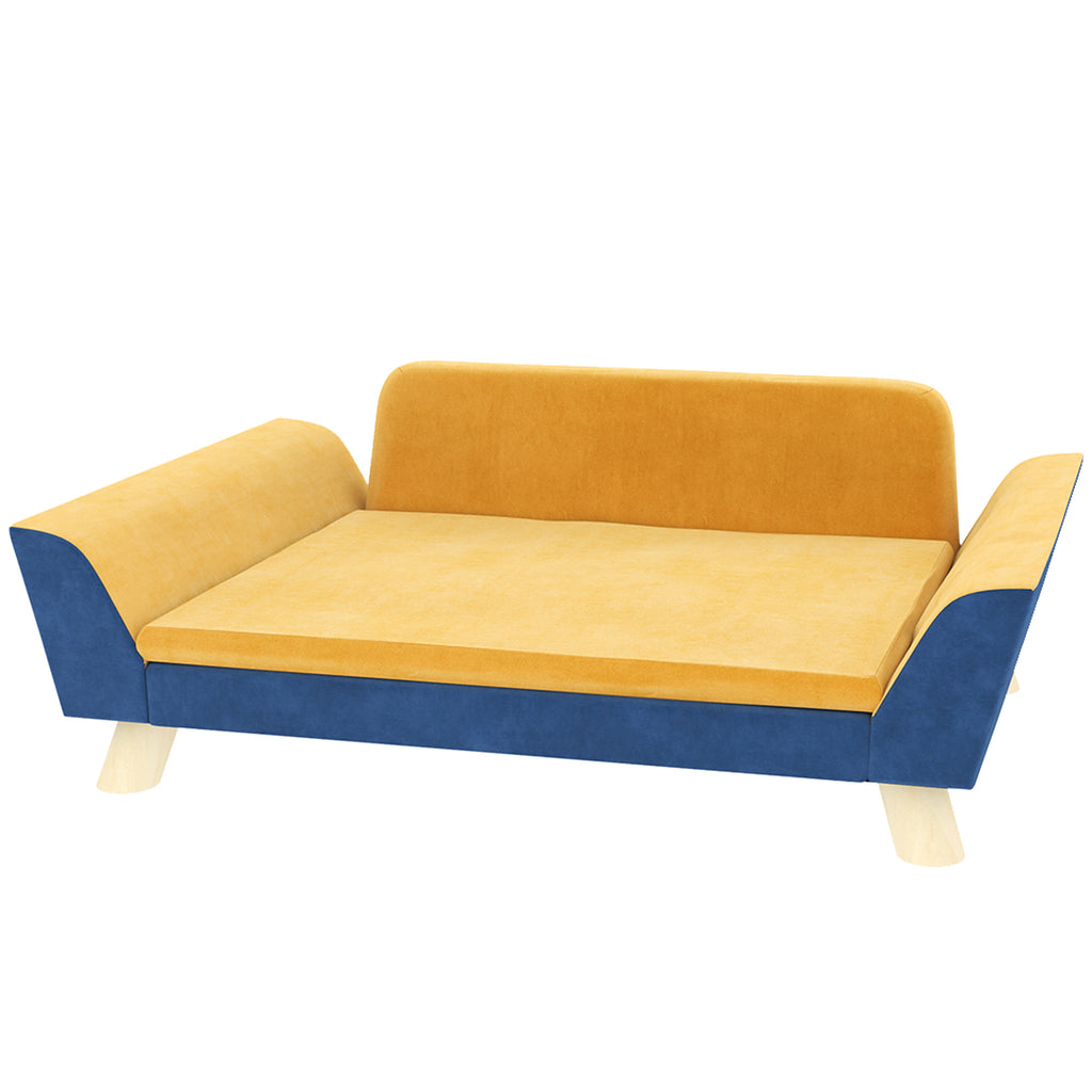 Dog Sofa Bed for Small Dogs with Soft Cushion, Washable Cover & Non-Slip Foot Pads, Orange