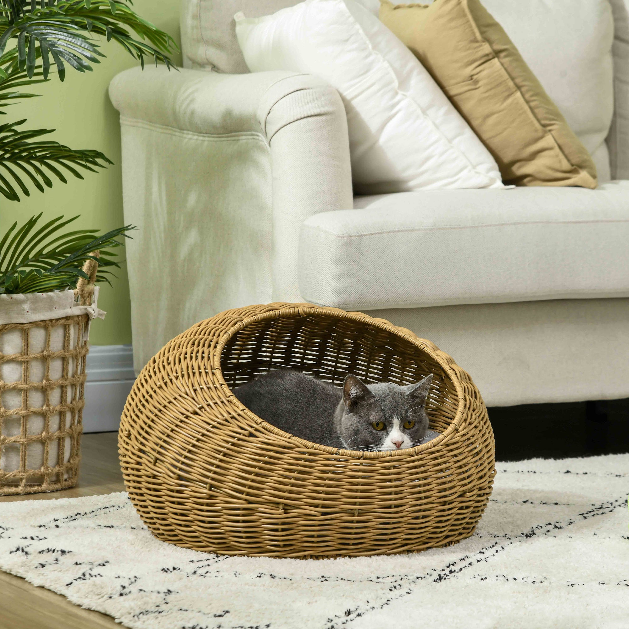 Cat Bed with Washable Cushion for Cats