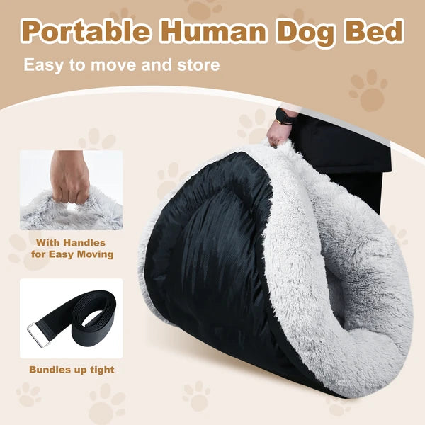 Large Dog Bed 67x43x8 Inches - Super Soft, Machine Washable & Portable With Handles, Non-Slip Bottom For Safety