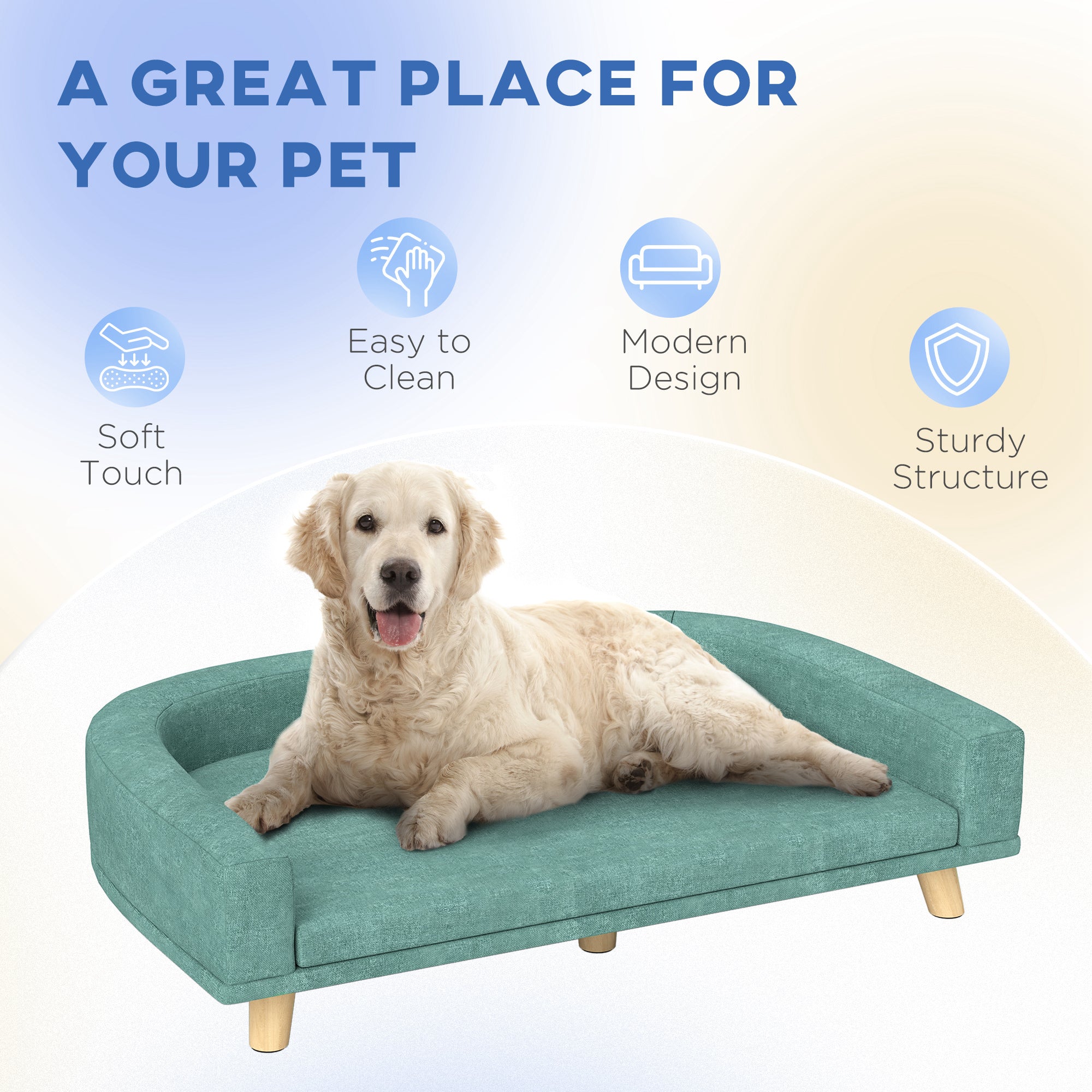 Dog Sofa Couch Bed with Washable Cushion for Large Dogs